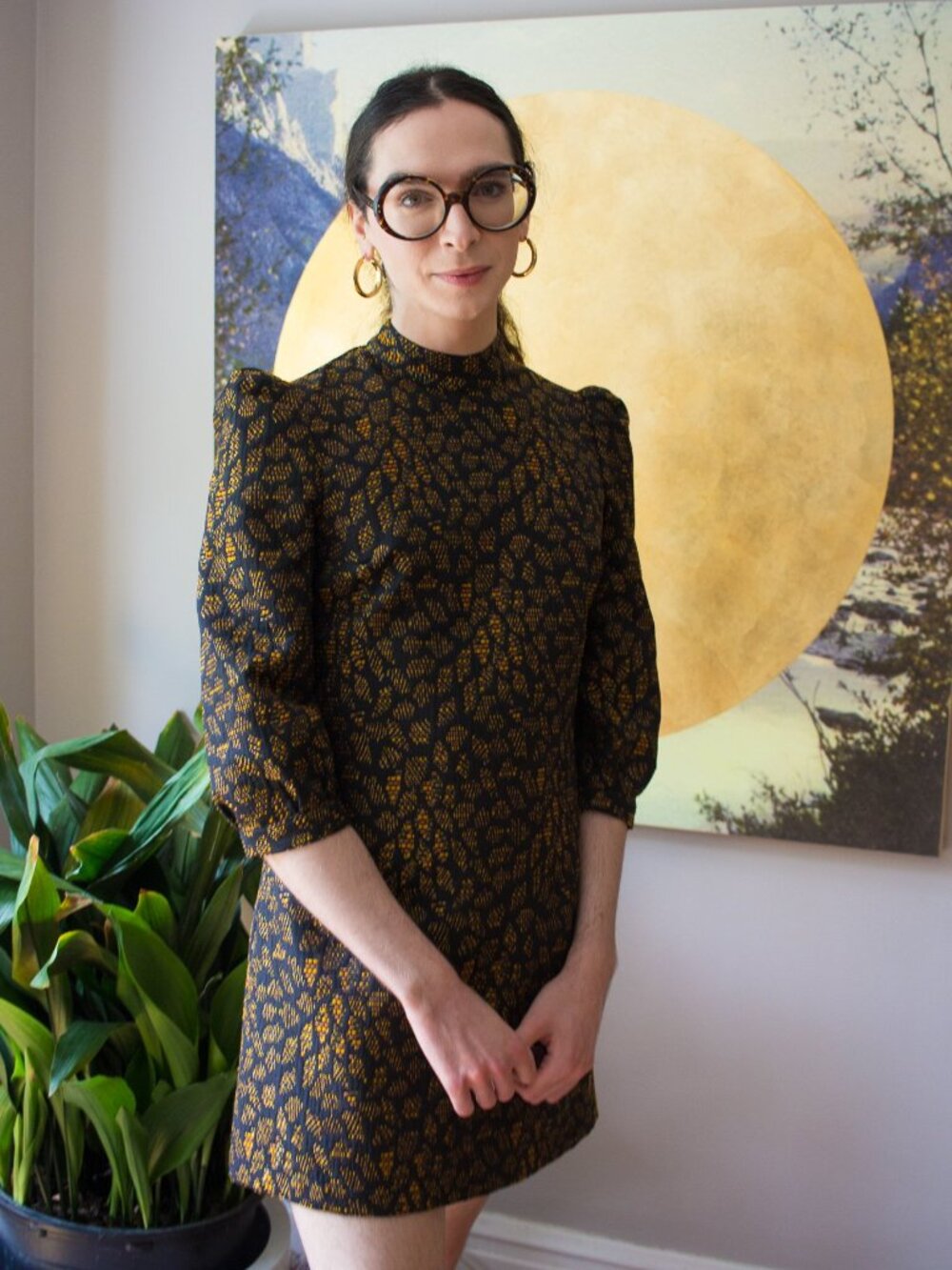 Eve Gravel Orange Jacquard Cold Mountains Dress